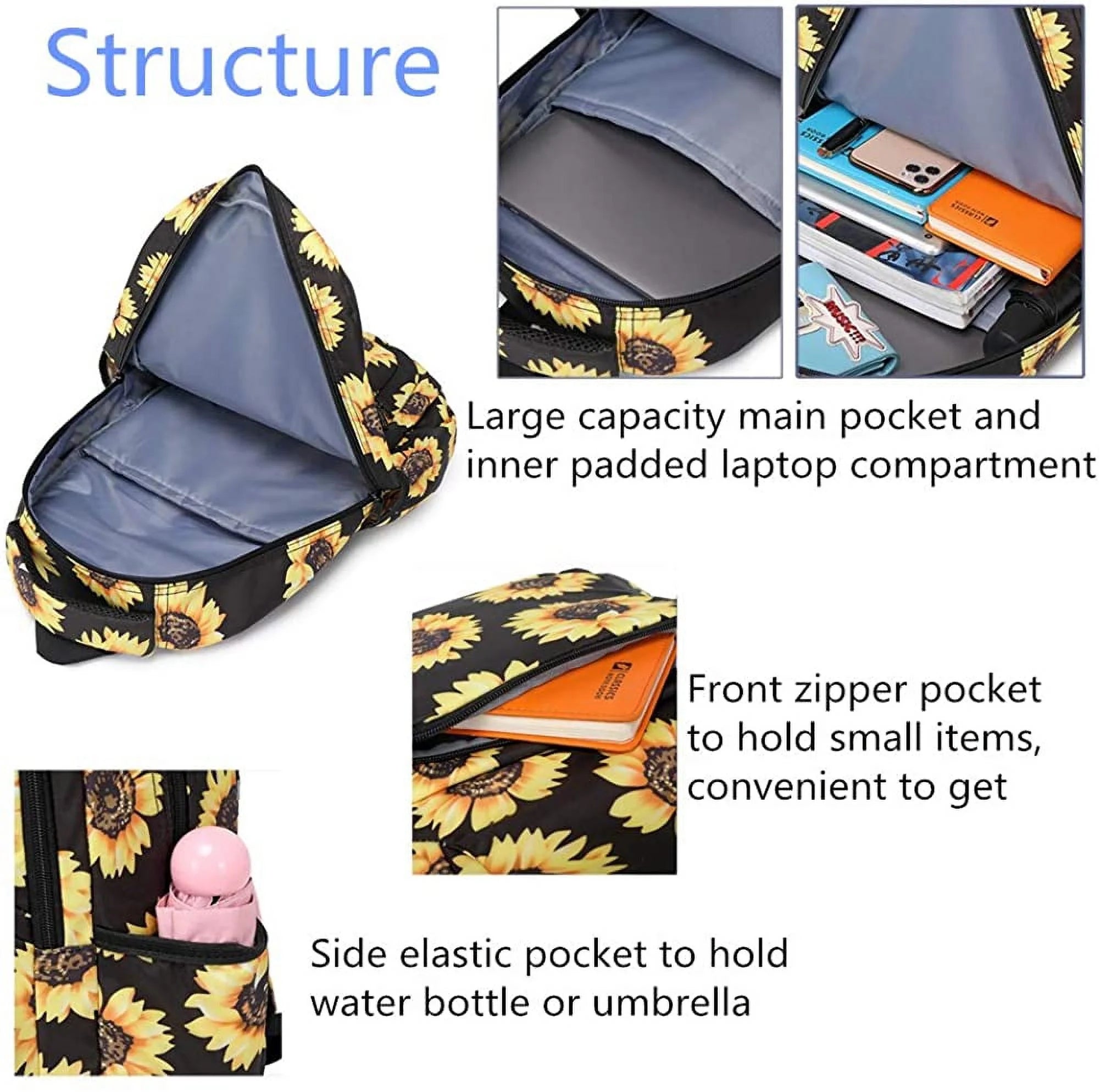 Sunflower Printing Backpack X985