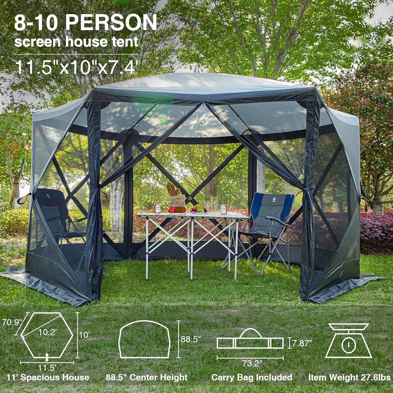 Pop Up Gazebo Screen House Tent with Netting Z5197