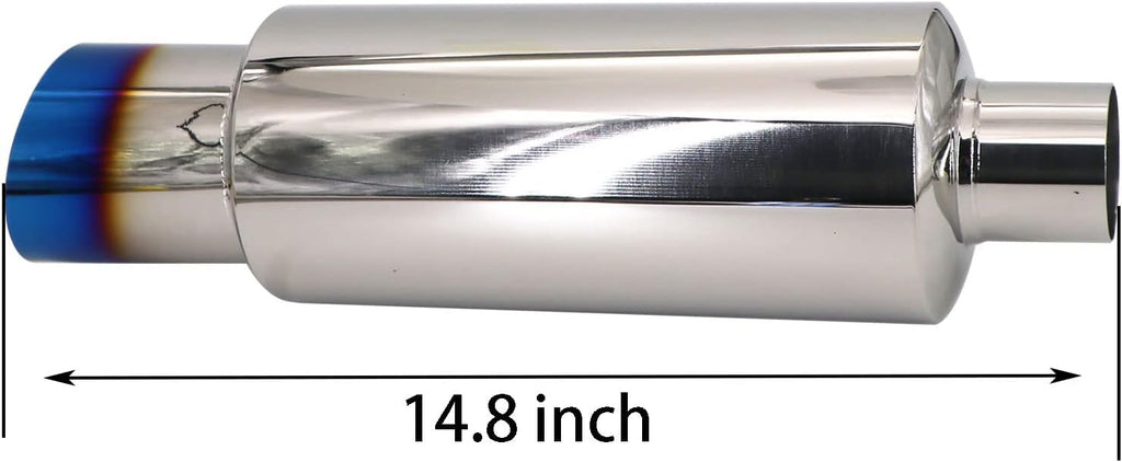 Blue Burnt Stainless Steel Exhaust Tip, 2.5" Inlet 4" Outlet, Pack of 2 A123
