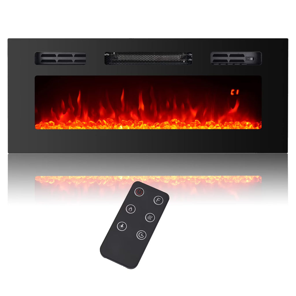 36" Electric Fireplace Insert Stove Heater with Remote Control E38205