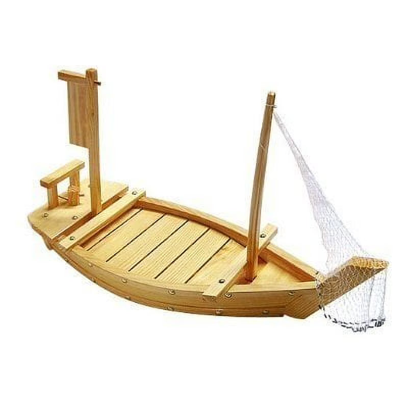 Wooden Sashimi Sushi Boat Plate Serving Tray With Fishing Net (48" (120cm)) L82145