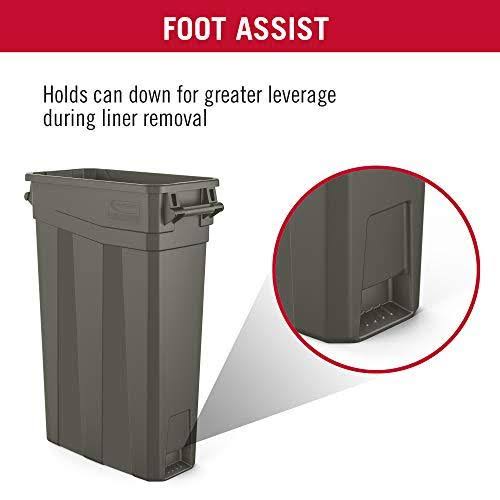 Slim Trash Can, 23 Gal., Green Q4041