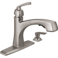 Single-Handle Pull-Out Sprayer Kitchen Faucet with Soap Dispenser S774640