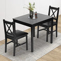 Brown 3 Piece Wooden Dining Table Set O7611