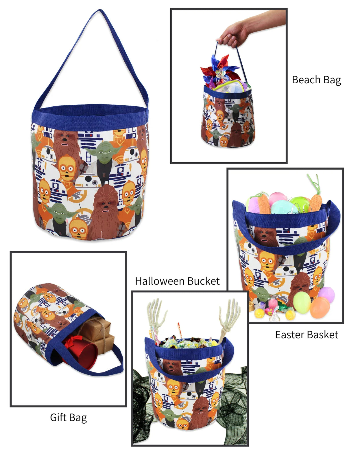 Yoda Nylon Collapsible Toy Storage Tote Bag C3372