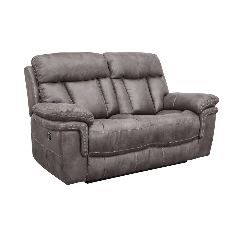 Gunmetal Fabric Power Loveseat H8454