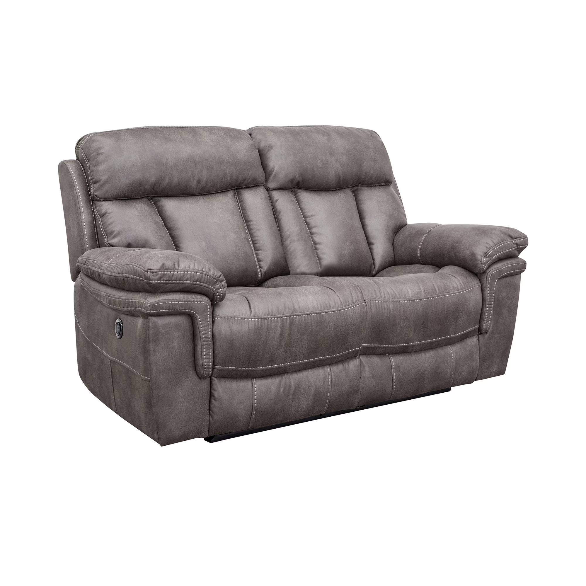Gunmetal Fabric Power Loveseat H8454