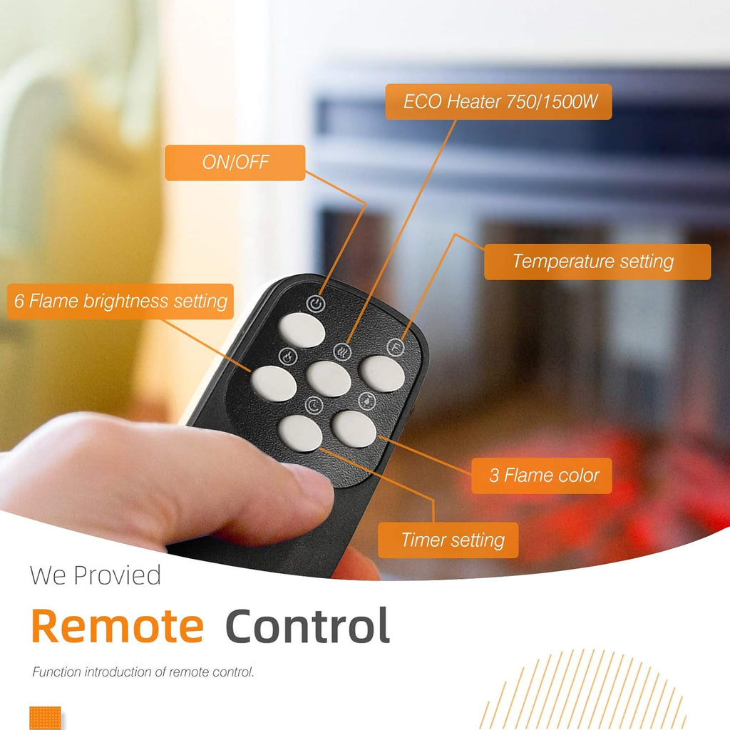 Electric Fireplace Insert with Remote Control 500W/1500W F7343