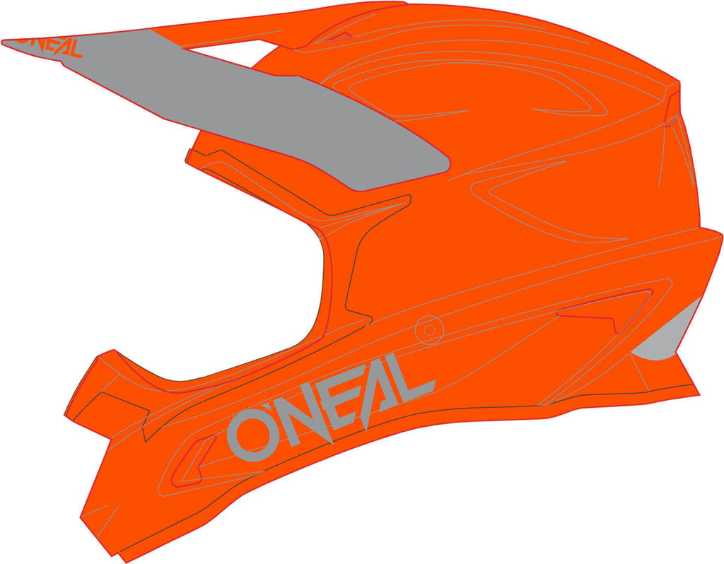 Matt Orange Grey Solid Cross Helmet X894457