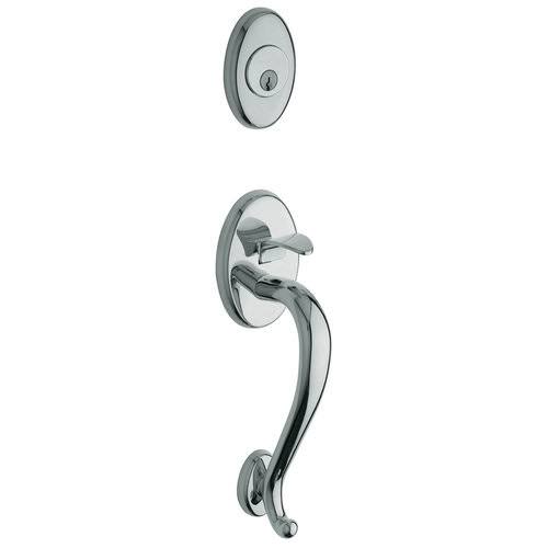 Satin Nickel Double Cylinder Handleset with Wave Lever N672617