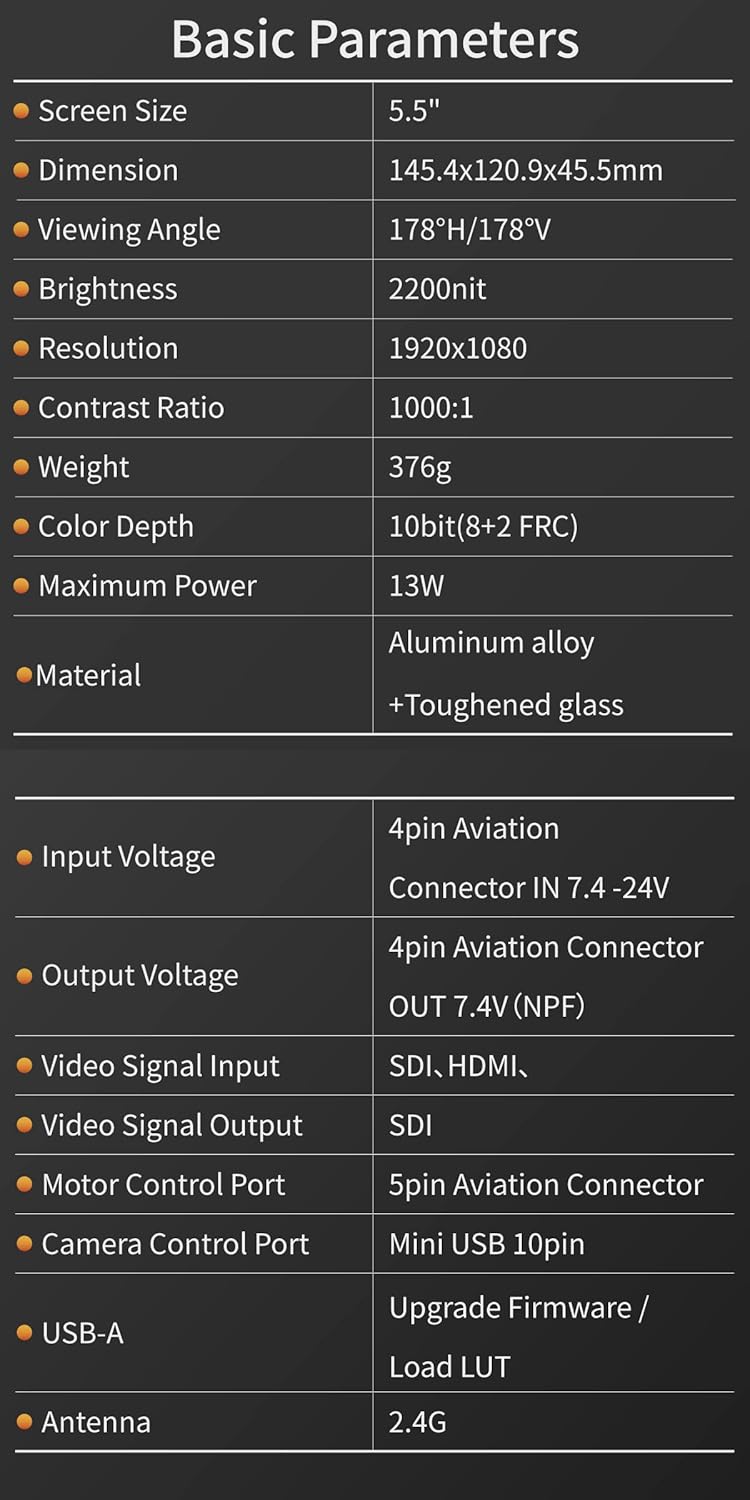 5.5" Touch Screen Camera Field Monitor with SDI K899768