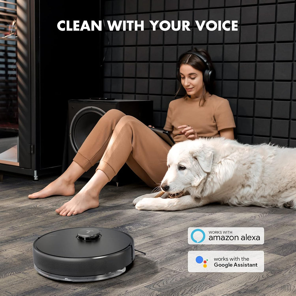 Robot Vacuum and Mop 2-in-1 with Lidar Navigation, 2000Pa Suction, Black H632687