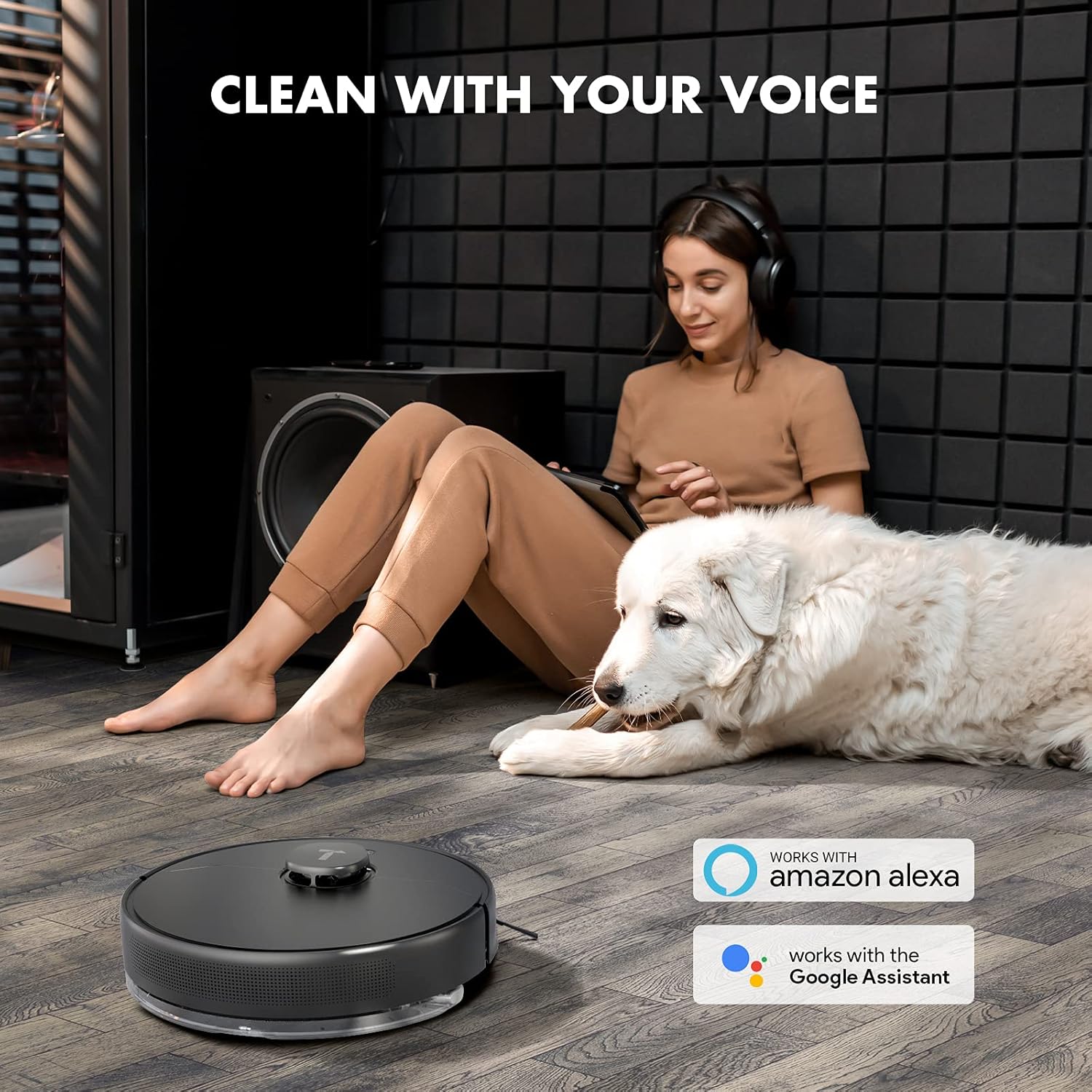 Robot Vacuum and Mop 2-in-1 with Lidar Navigation, 2000Pa Suction, Black H632687