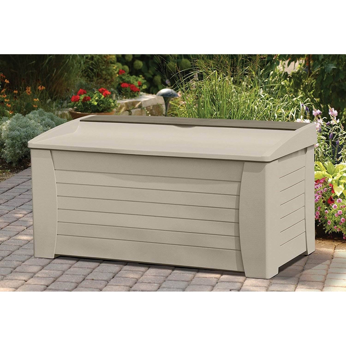 Taupe 127 gal Deck Box with Seat R4768