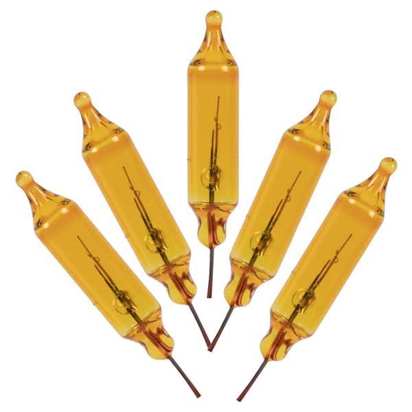 2.5 Volt 100 Ma Pinched Base Glass Yellow Incandescent K3340
