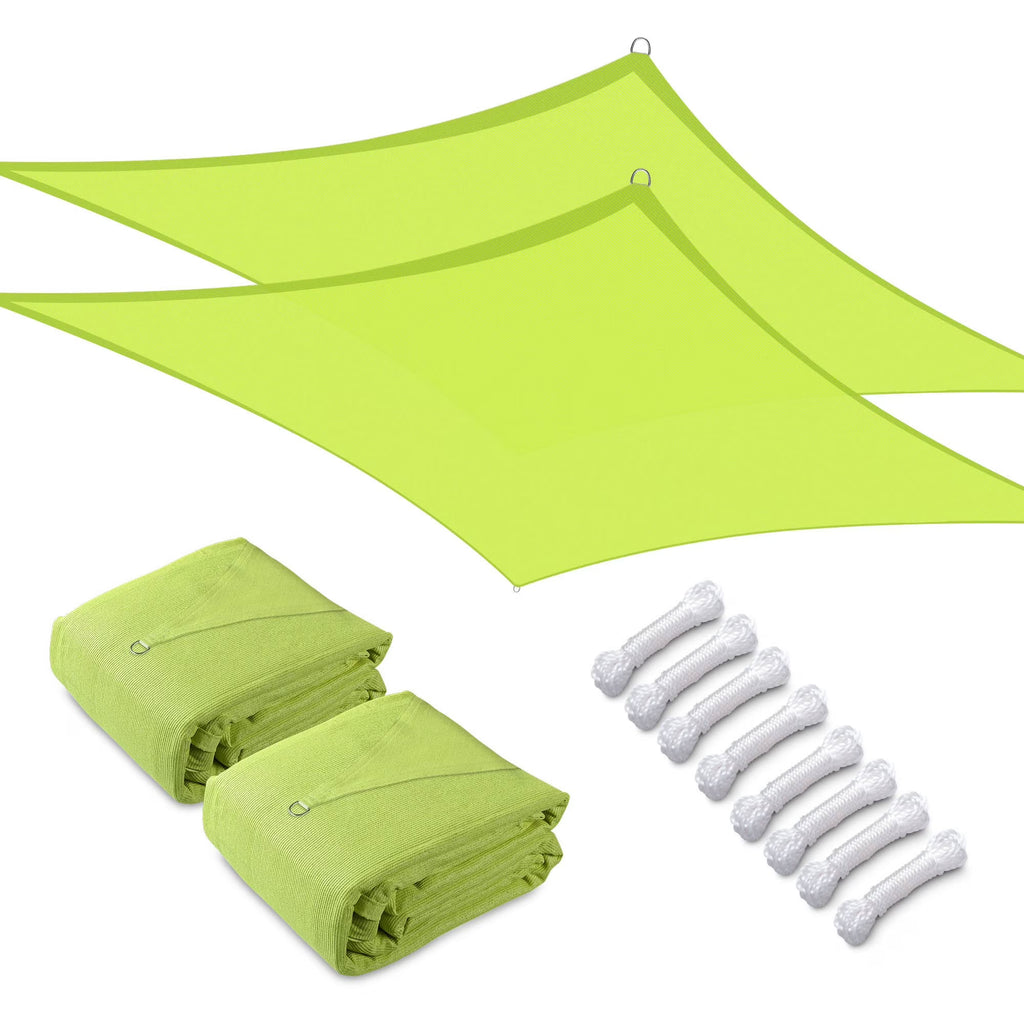 2 Pack 20x16 Ft 97% UV Block Rectangle Sun Shade Sail Canopy M4923