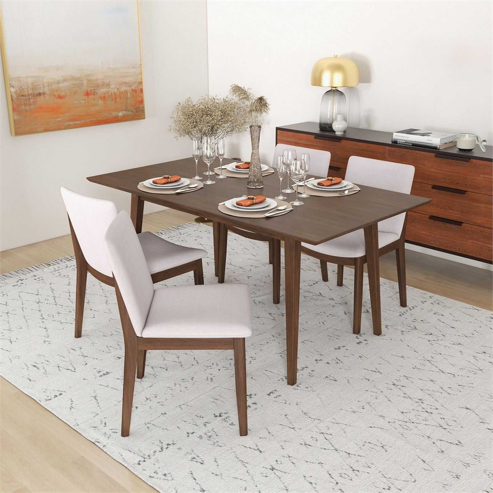 Mid Century Modern Kitchen Table and Chairs for 4 K643074