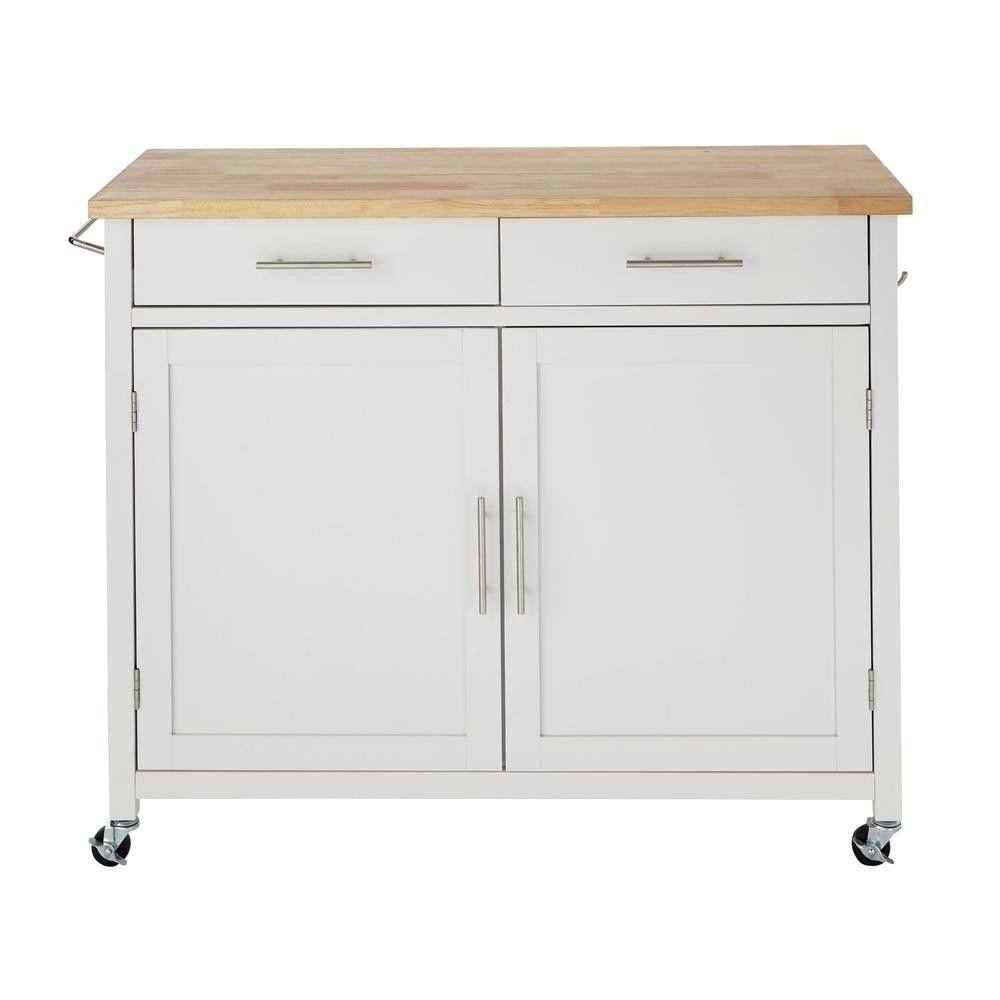 White Kitchen Cart with 2 Drawers N1361