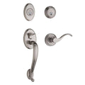 Satin Nickel Double Cylinder Handleset with Wave Lever N672617