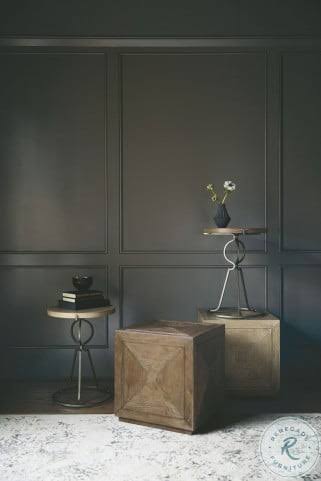Rustic Patina Sand Round End Table E1559