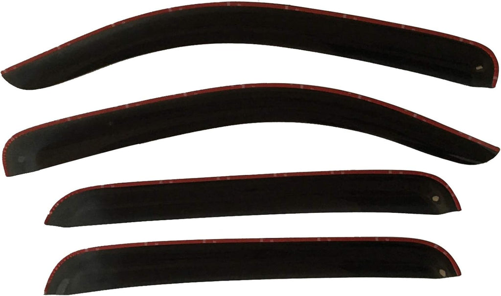Tape-On Smoke Tinted Side Window Visor Deflectors Vent Rain Guards for Toyota Tacoma Double Cab N97573