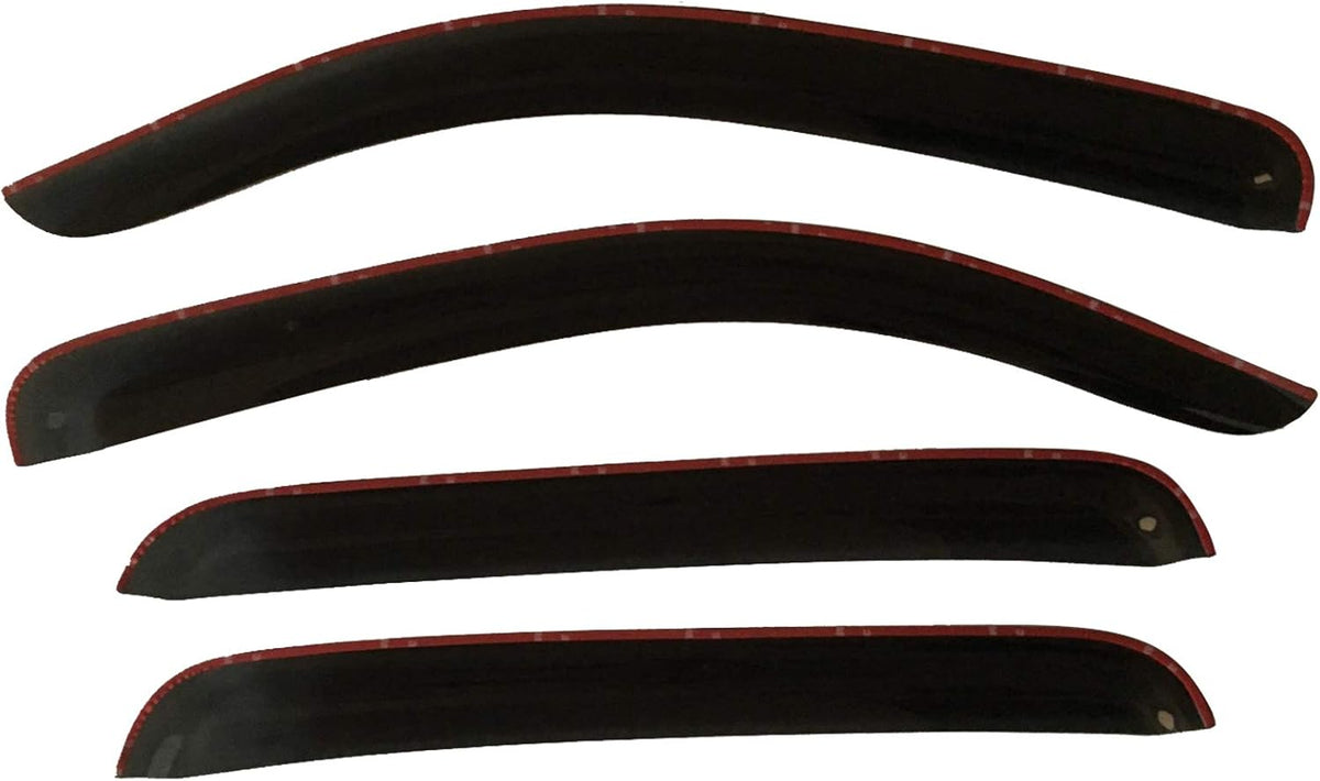 Tape-On Smoke Tinted Side Window Visor Deflectors Vent Rain Guards for Toyota Tacoma Double Cab N97573