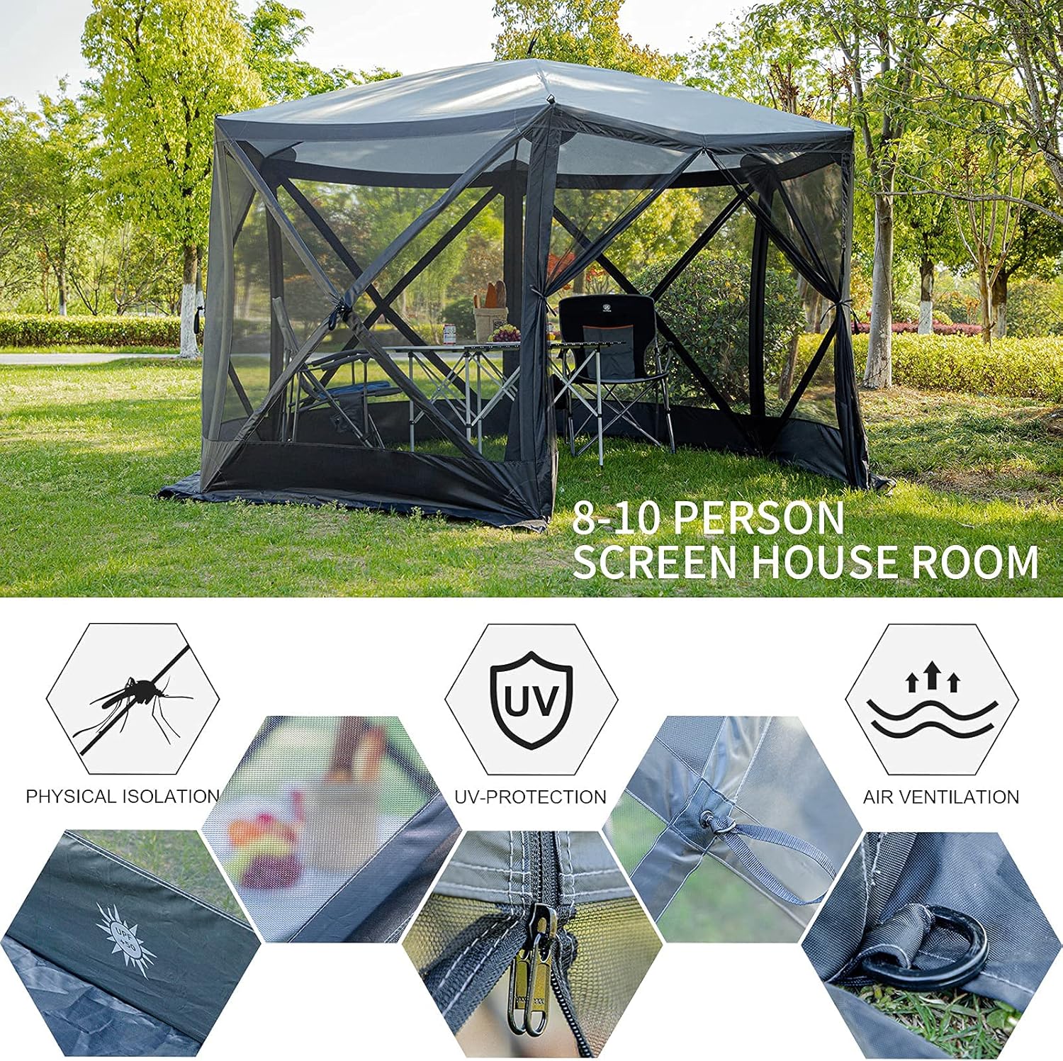 Pop Up Gazebo Screen House Tent with Netting Z5197