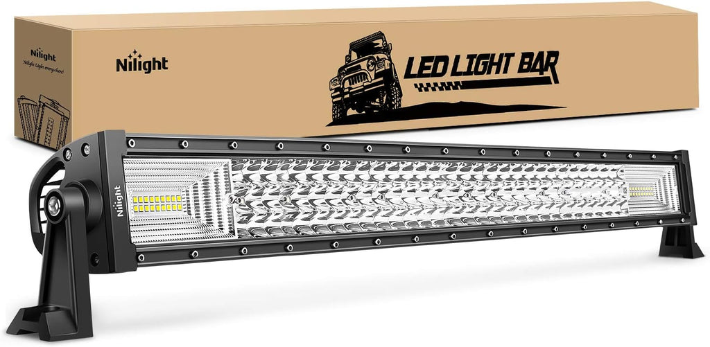 32Inch 378W Triple Row LED Light Bar Flood Spot Combo Pack of 2 H648