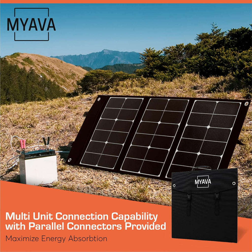 120W Monocrystalline Foldable Solar Panel with USB Ports, 18V DC Output G898