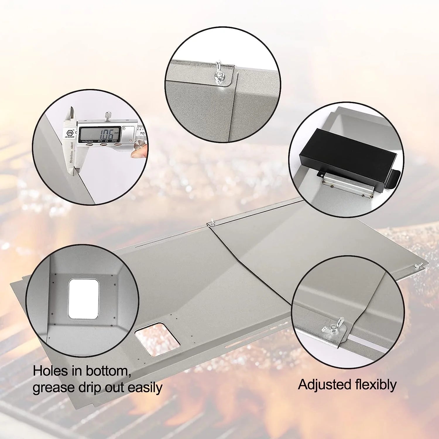 Universal Grease Tray with Catch Pan for Gas Grill F393445