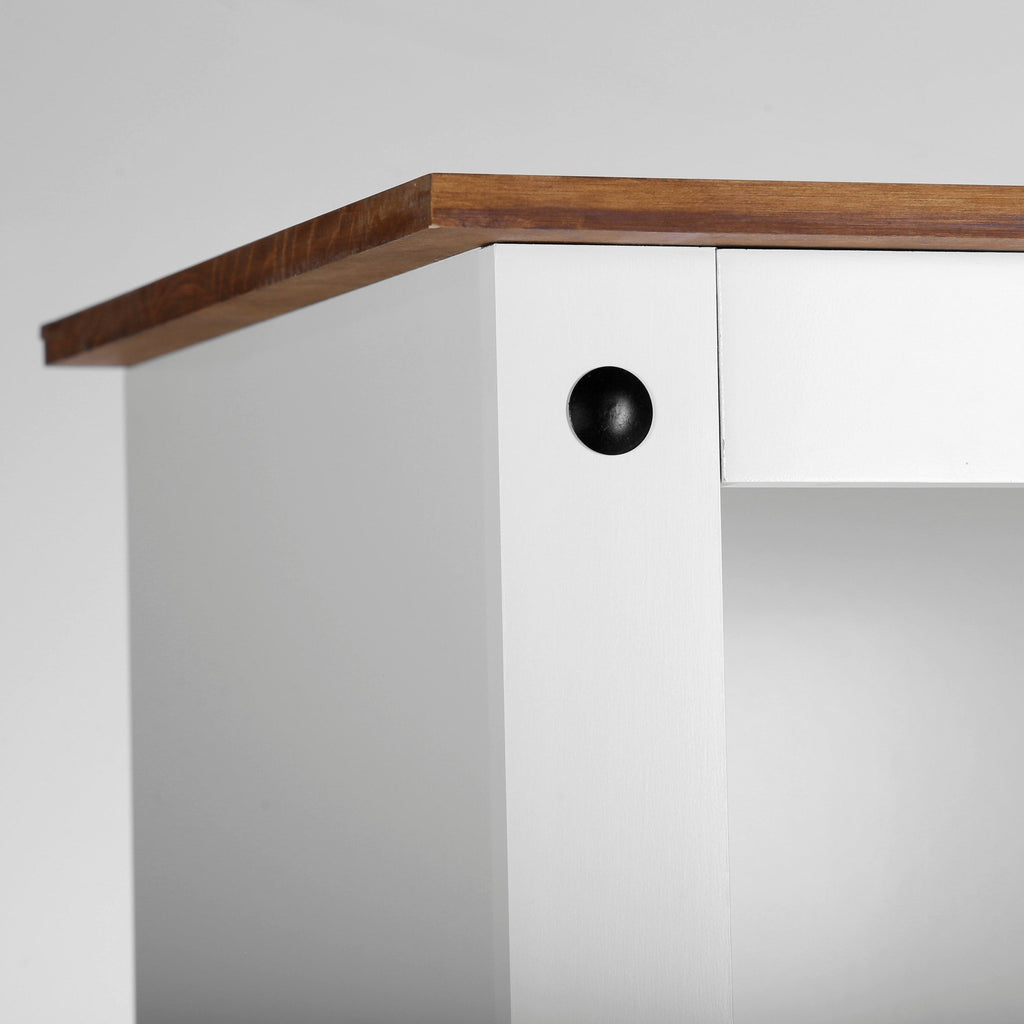White 2-Door 5-Shelf Wood Bookshelf L3843