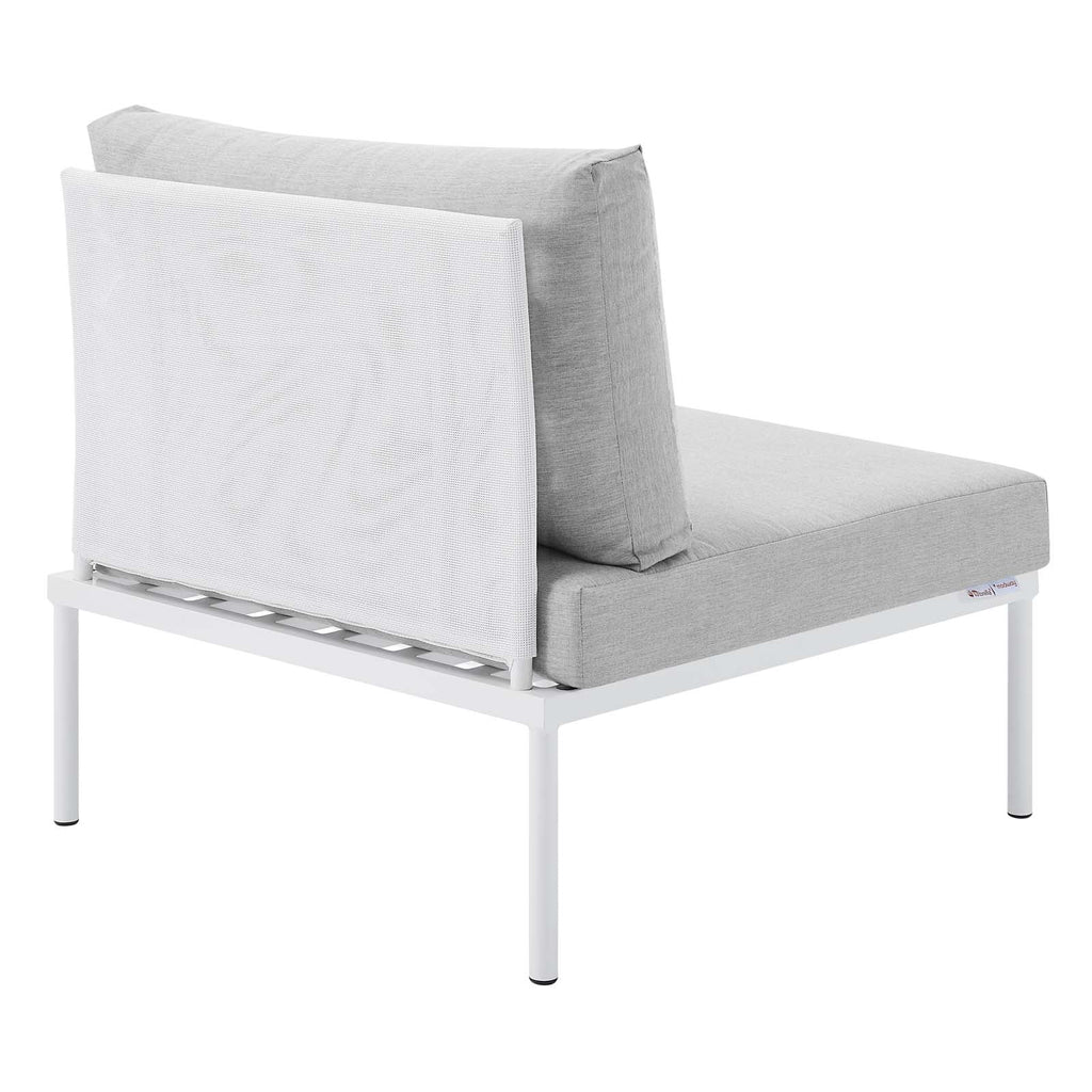 White Gray Aluminum Armless Patio Chair C986