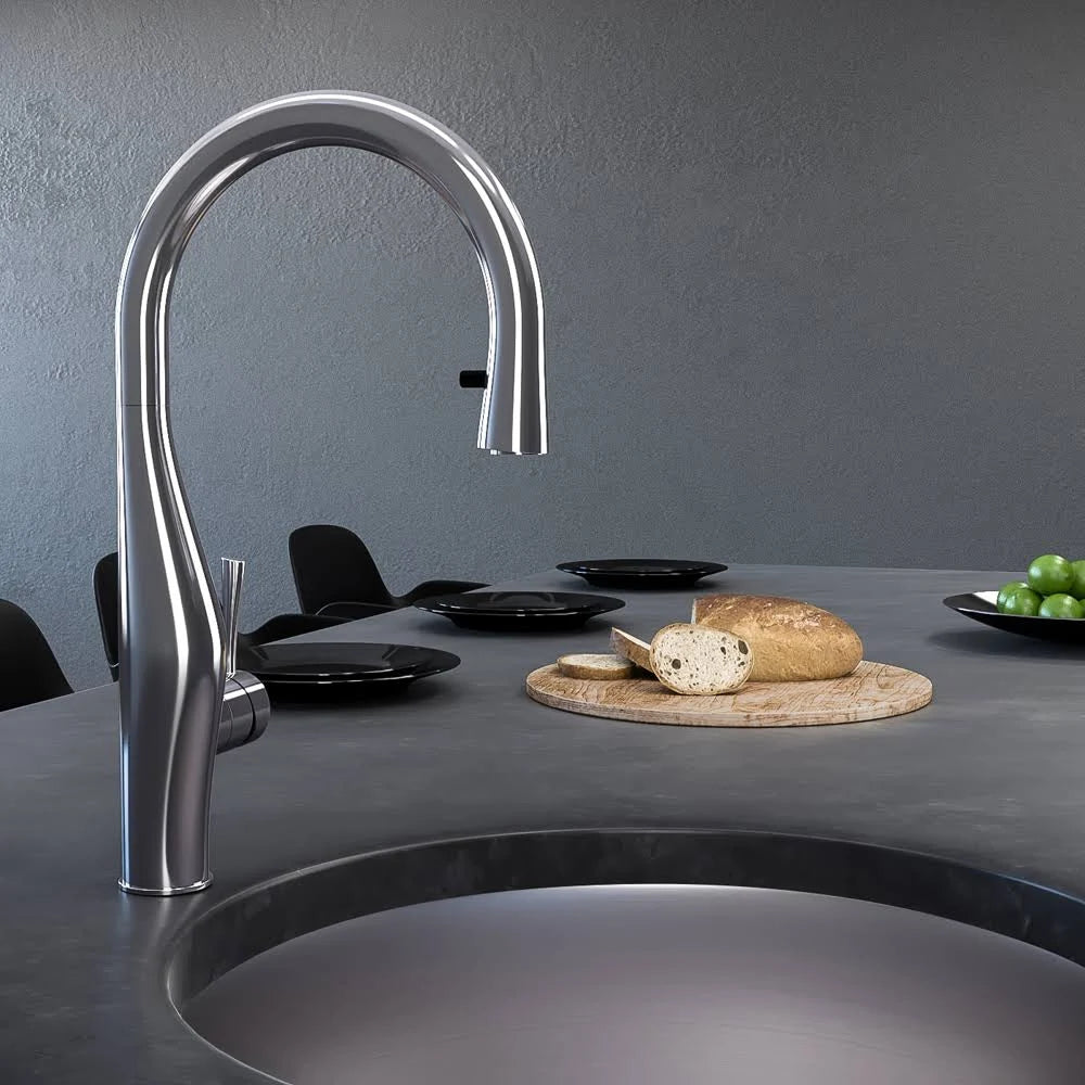 Brushed Brass Hidden Pull Down Kitchen Faucet F837