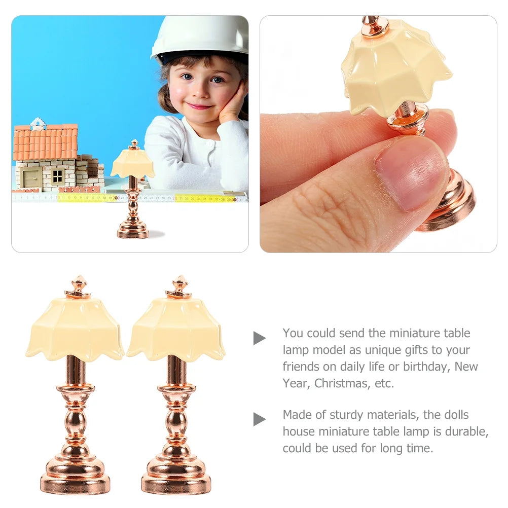 Vintage Metal Dollhouse Bedside Lamp 4 Pcs H7763