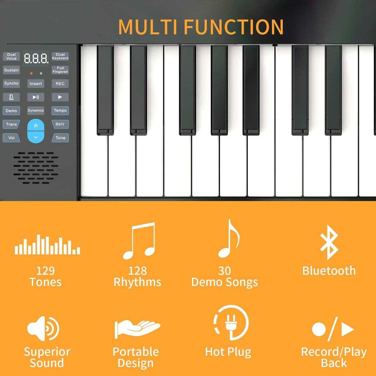 61 Keys Portable Electric Piano with MIDI Function L29493