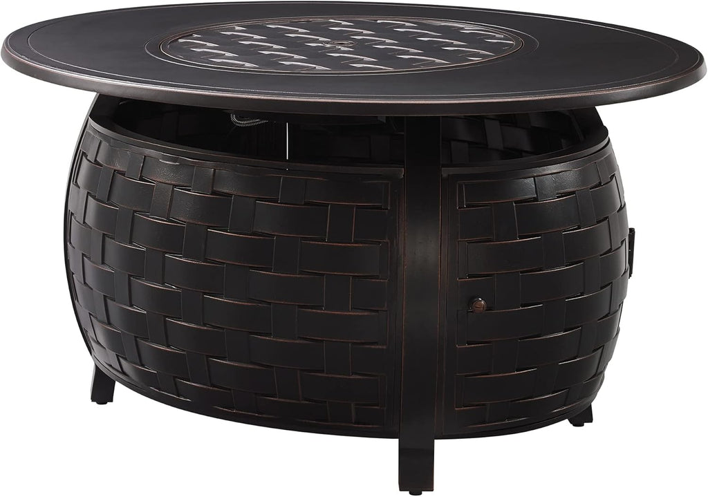 Antique Bronze Oval Cast Aluminum Gas Fire Pit M88781