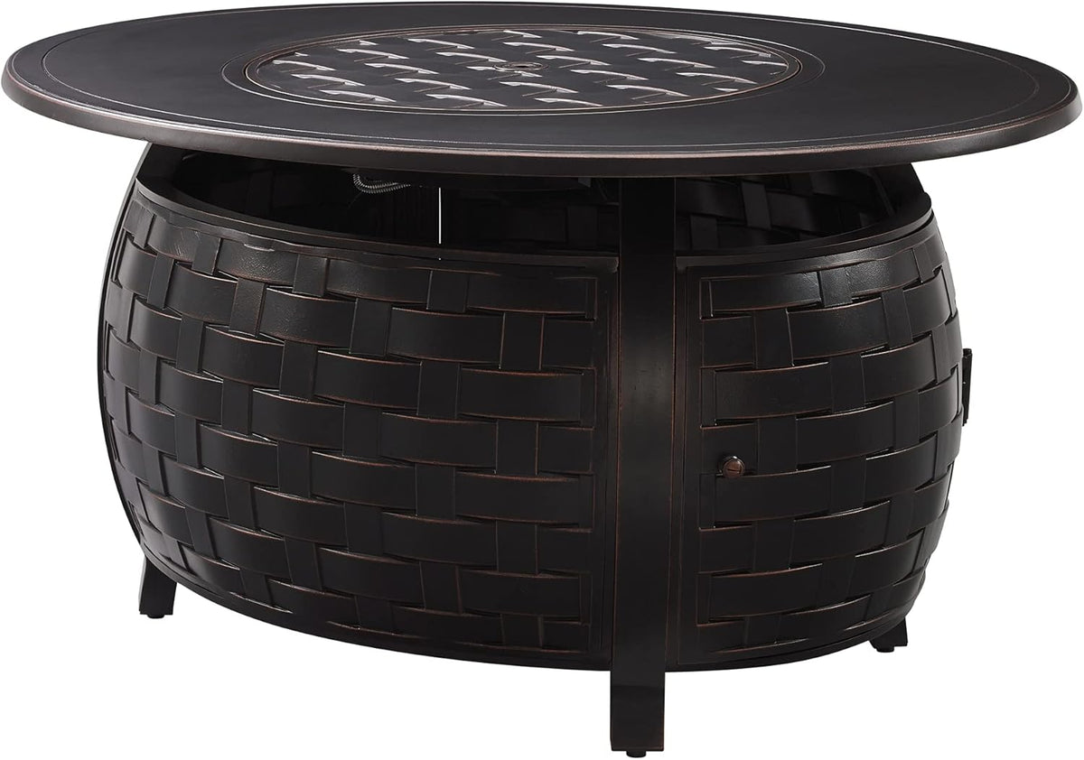 Antique Bronze Oval Cast Aluminum Gas Fire Pit M88781
