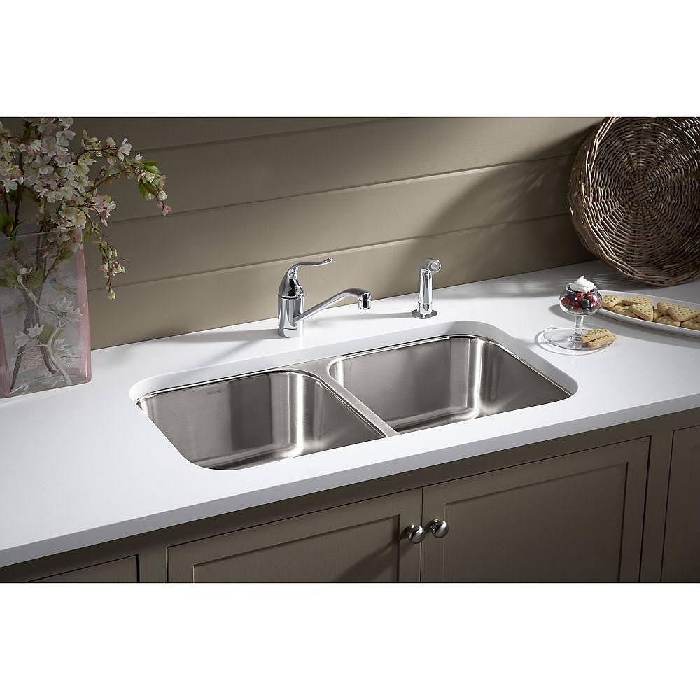 32 inch Double Basin Undermount Stainless Steel Kitchen Sink U162436