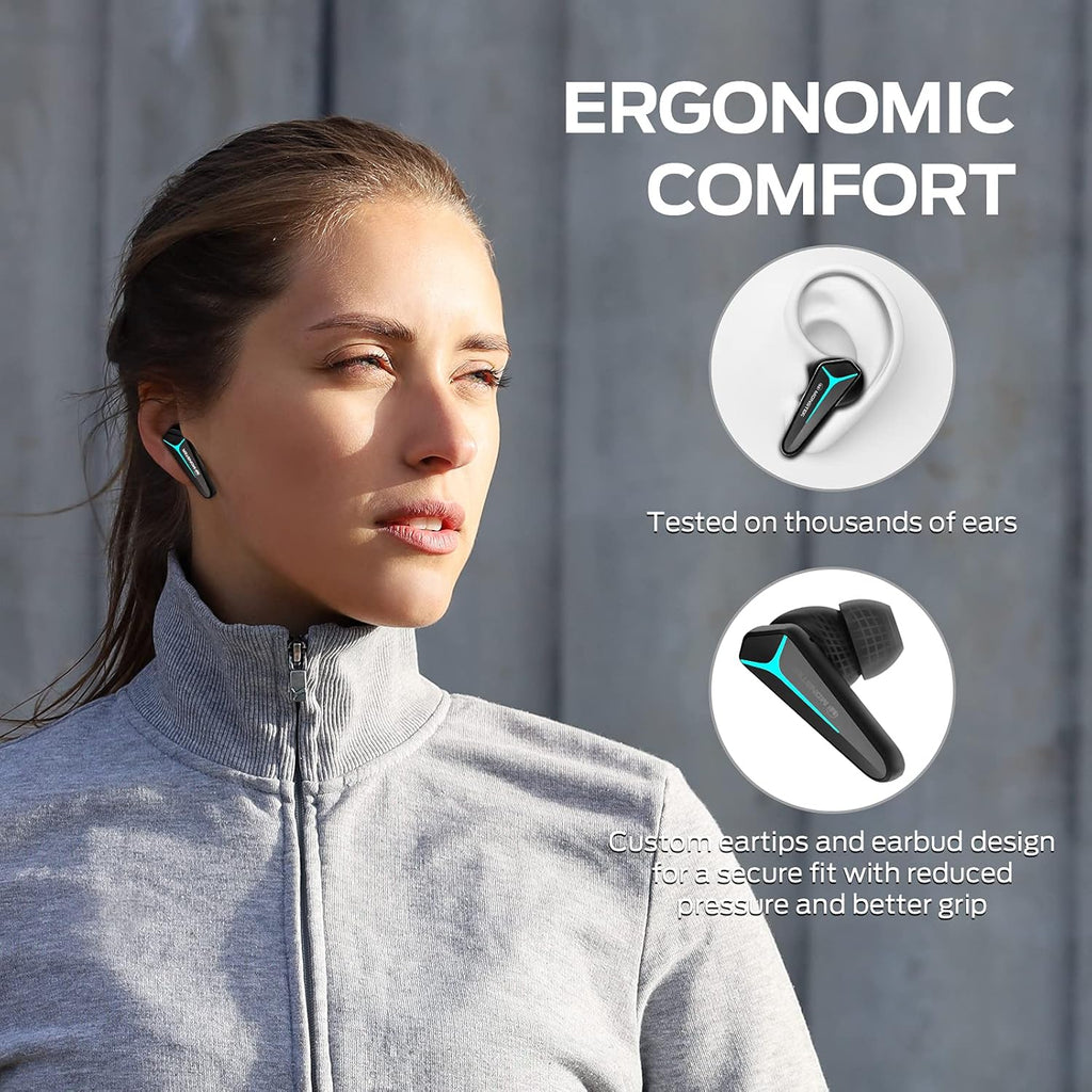 Black Wireless Gaming Earbuds with Mic H781221