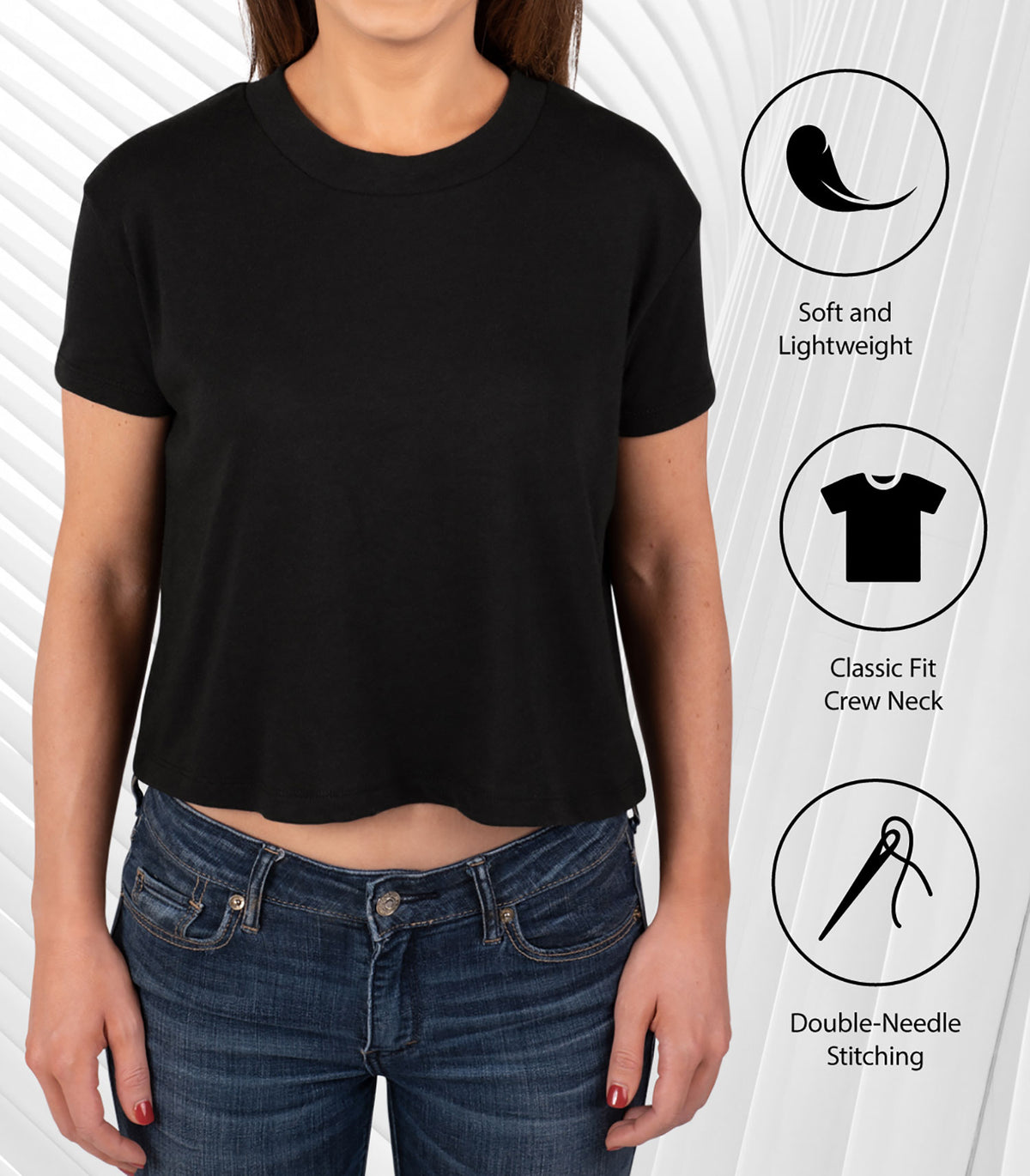 Cropped Cotton Blend T-Shirt E187865