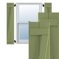 Moss Green PVC Board and Batten Shutters (Per Pair) U978880