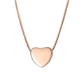 Rose Gold Heart Cremation Jewelry Necklace Urn with Velvet Jewelry Box B632