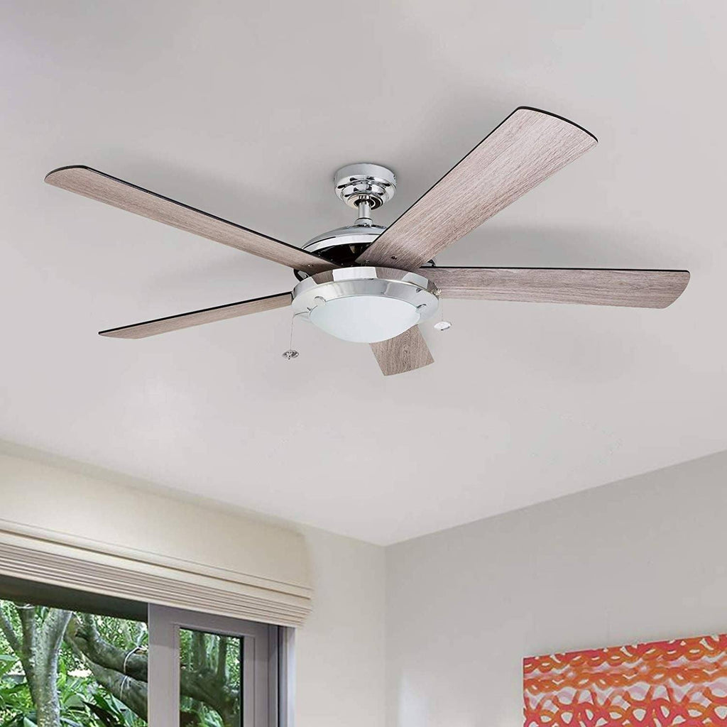 Chrome Contemporary Rustic Ceiling Fan, 52 LED J75815