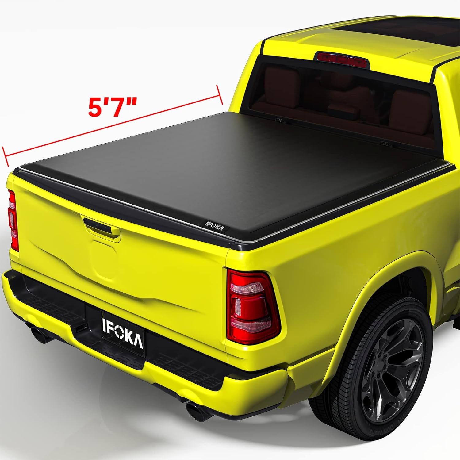 Truck Bed Tonneau Cover Soft Roll Up with Reflective Strip G755810