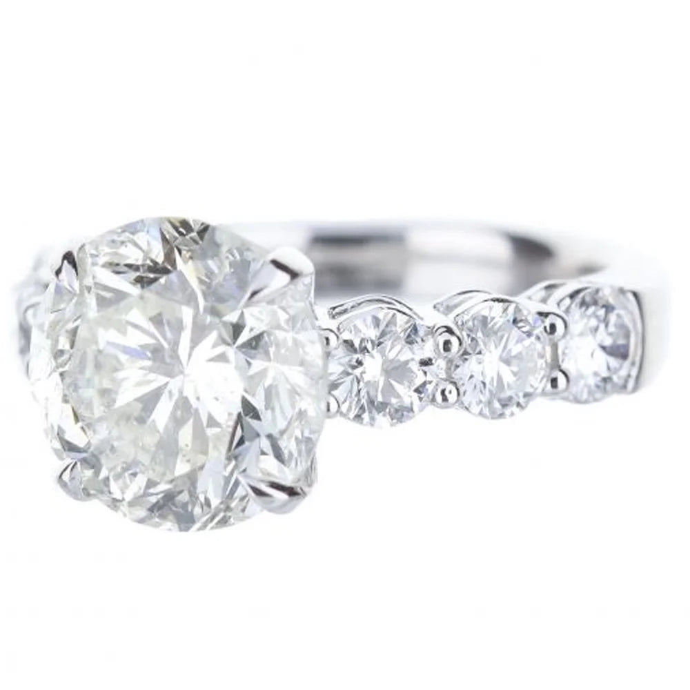 5 Ct Diamond Engagement Ring 14k White Gold D9657