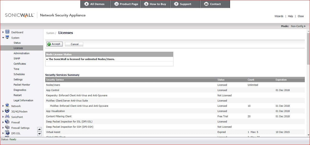 SonicWall NSA 2650 3YR Silver 8x5 Support F109