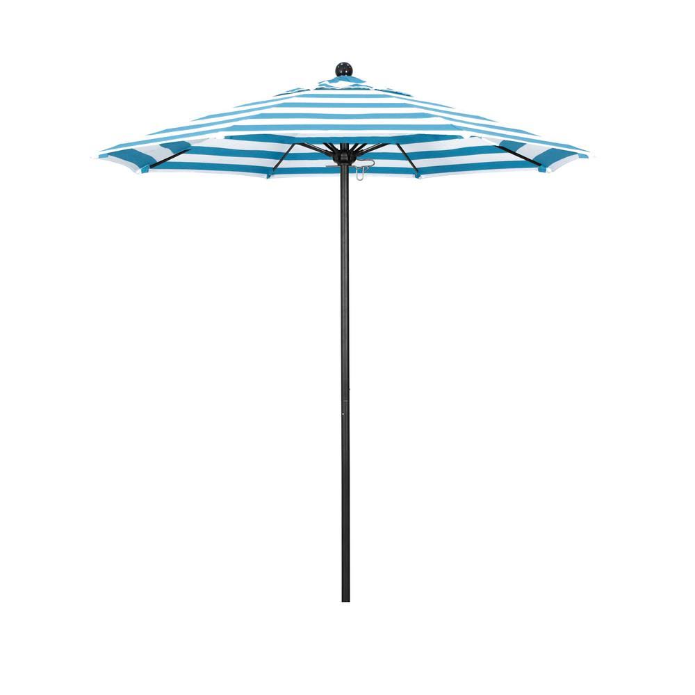 7.5 ft. Stone Black Aluminum Patio Umbrella with Fiberglass Ribs X78776