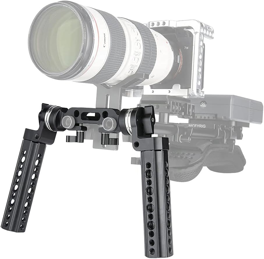 15mm Shoulder Rig Handle Kit Rosette Mount Grips for DSLR Camera Cinema Camcorder F80632