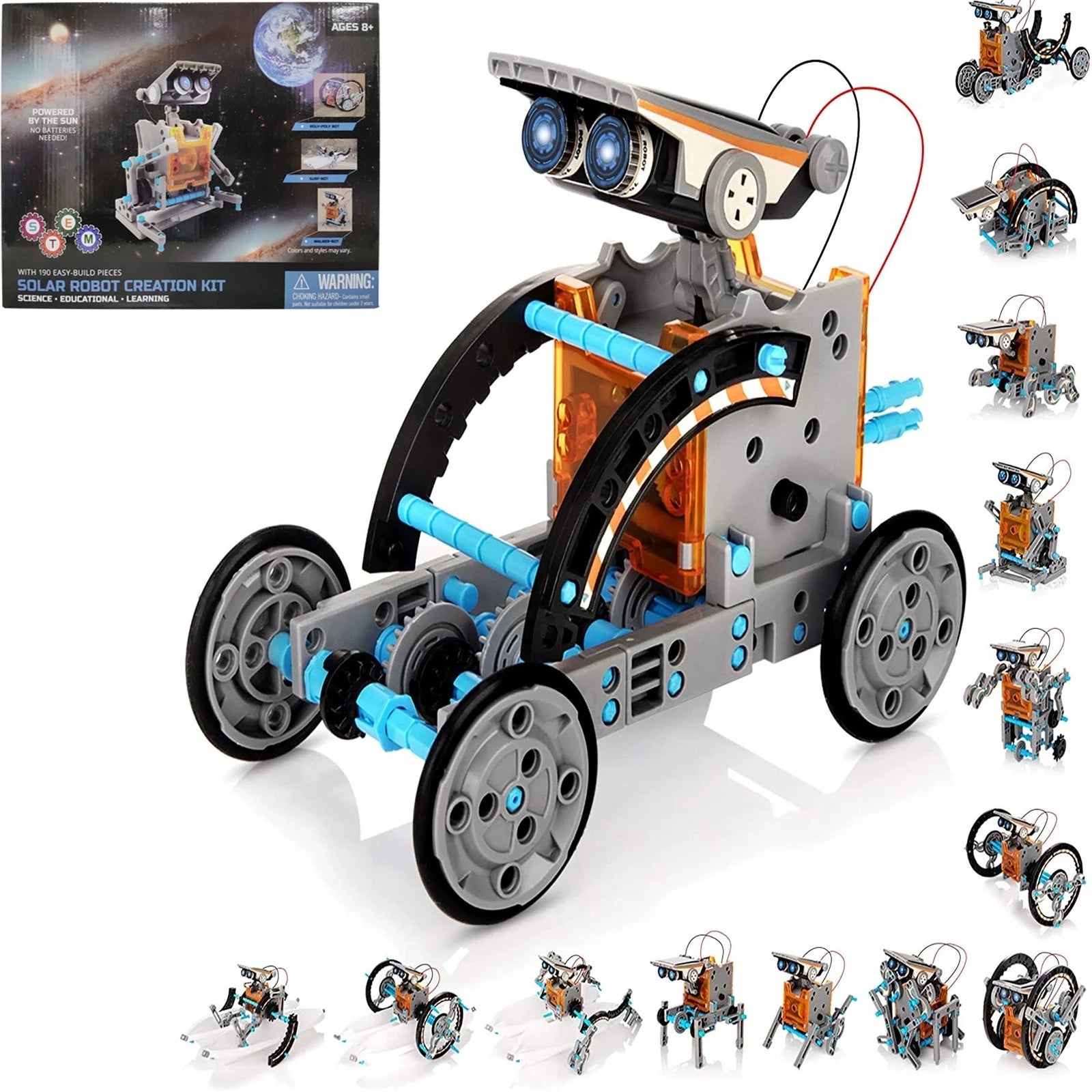 190 Pieces DIY Solar Powered Robot Construction Kit N886176