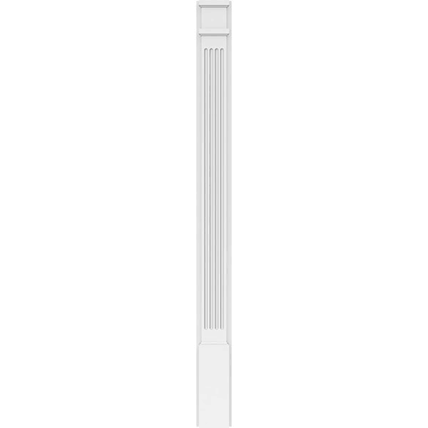 Fluted PVC Pilaster with Decorative Capital and Base (Pair) U36292